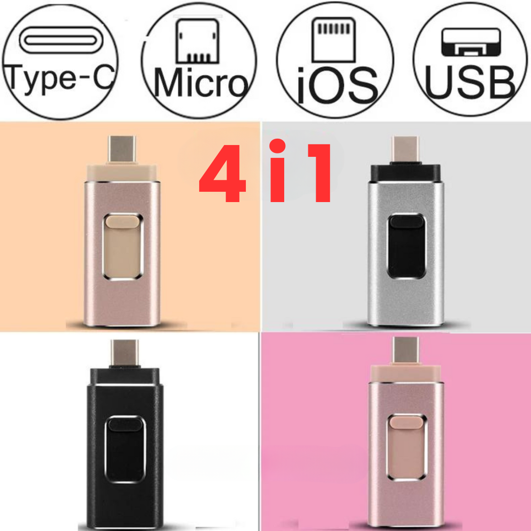 4 i 1 Flashdrive - Passar alla enheter