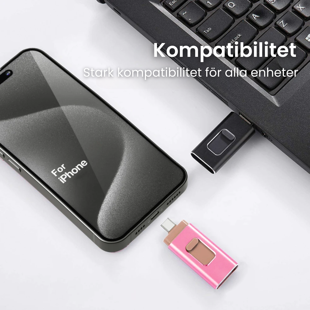 4 i 1 Flashdrive - Passar alla enheter